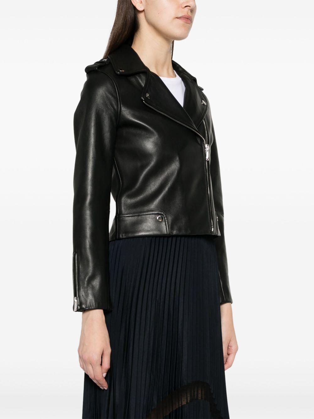 YELANI Women Leather Biker Jacket