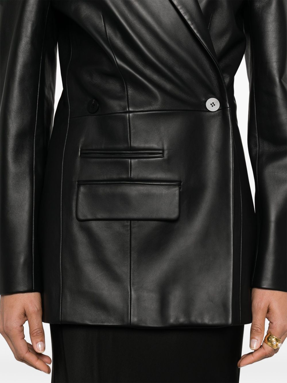 CELVIA Women Leather Blazer