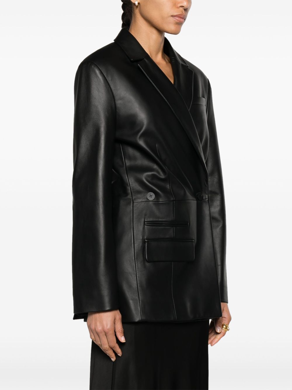 CELVIA Women Leather Blazer