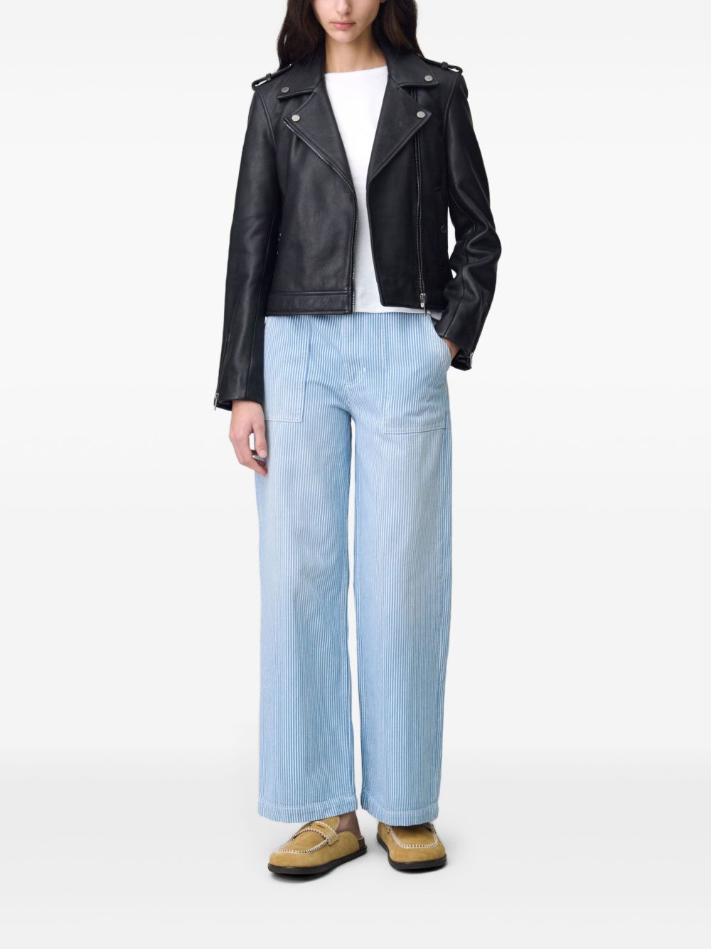NOVIA Women Leather Biker Jacket