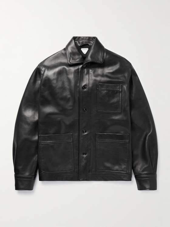 BONOVA Men Leather Overshirt