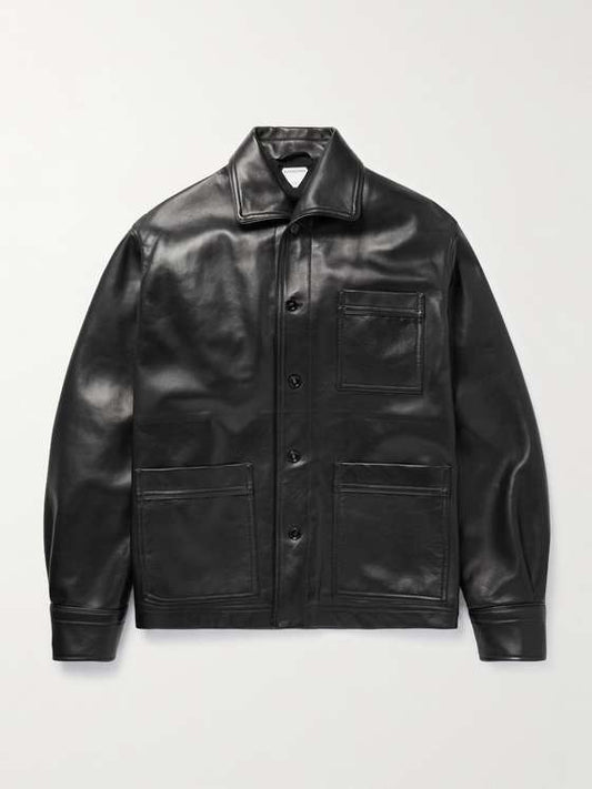BONOVA Men Leather Overshirt