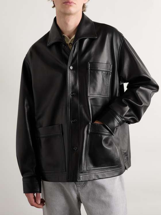 BONOVA Men Leather Overshirt