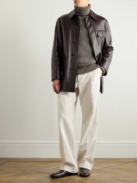 SAVANNA Men Leather Coat
