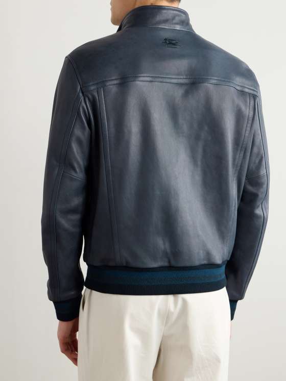 RETRO Men Leather Bomber Jacket