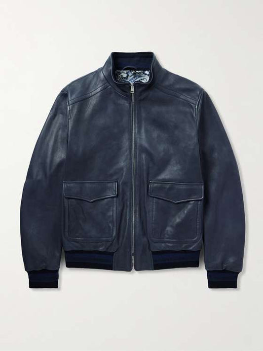 RETRO Men Leather Bomber Jacket