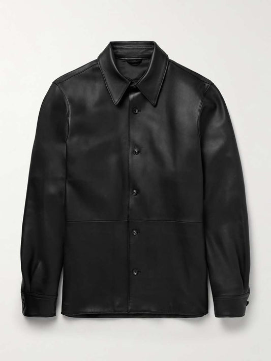 ALTONA Men Black Leather Jacket