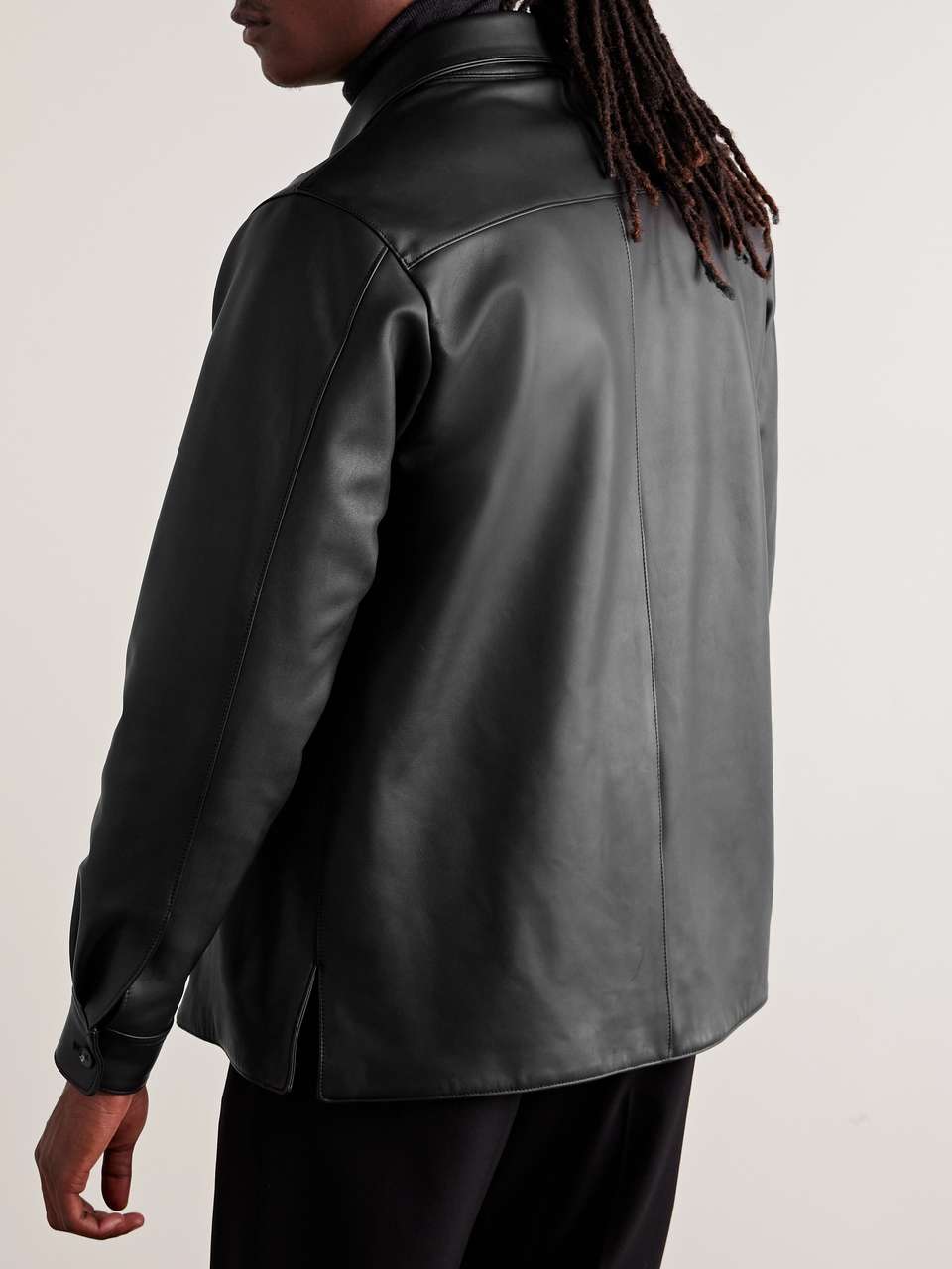 ALTONA Men Black Leather Jacket