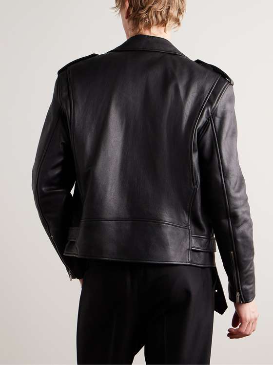 STEAPHAN Men Leather Biker Jacket