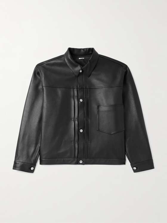 FENTI Cropped Men Leather Jacket
