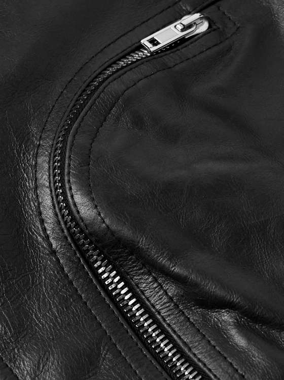 STOOGES Men Leather Biker Jacket
