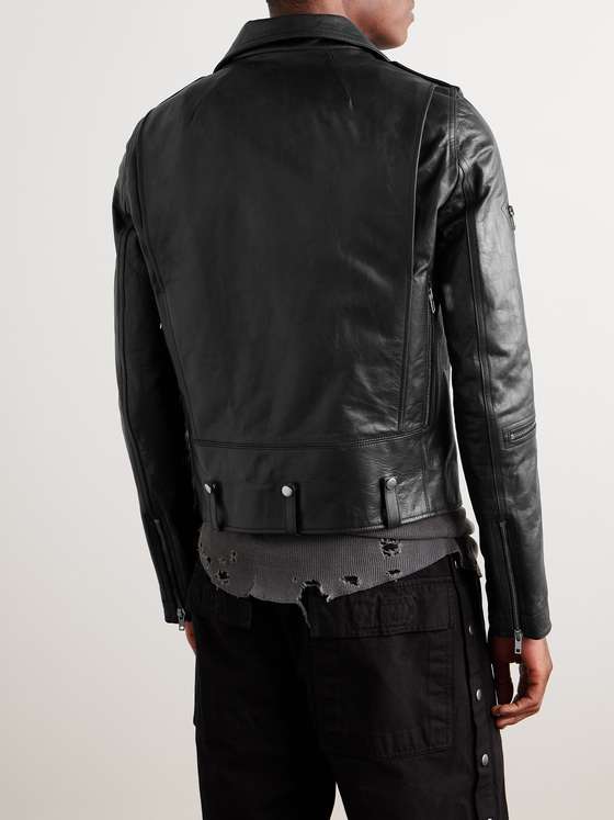 STOOGES Men Leather Biker Jacket