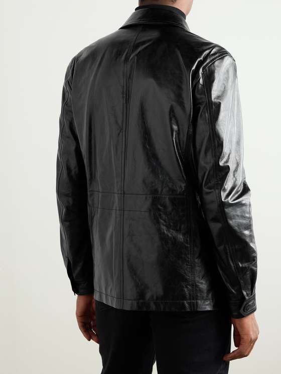 TEXTURED Men Leather Jacket