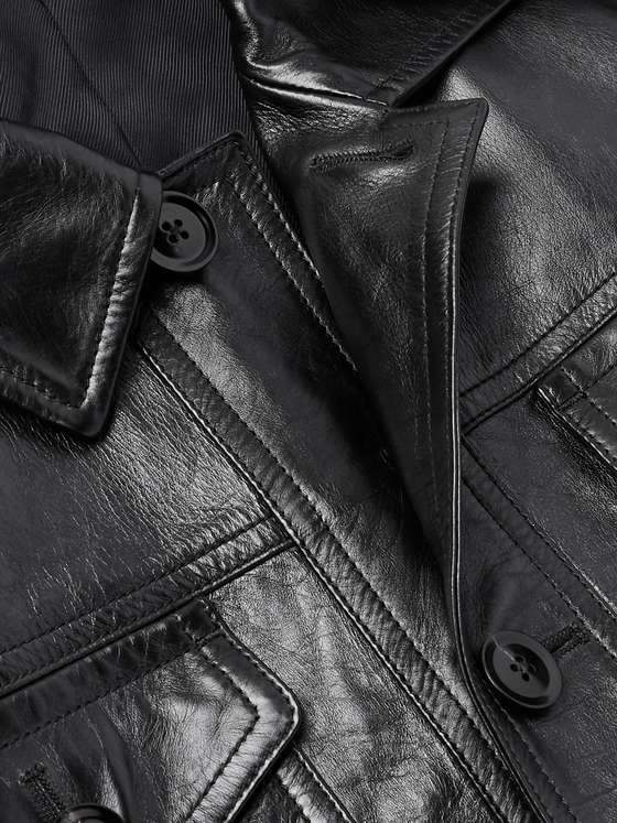 TEXTURED Men Leather Jacket
