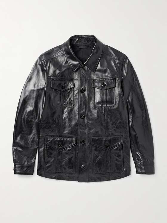 TEXTURED Men Leather Jacket