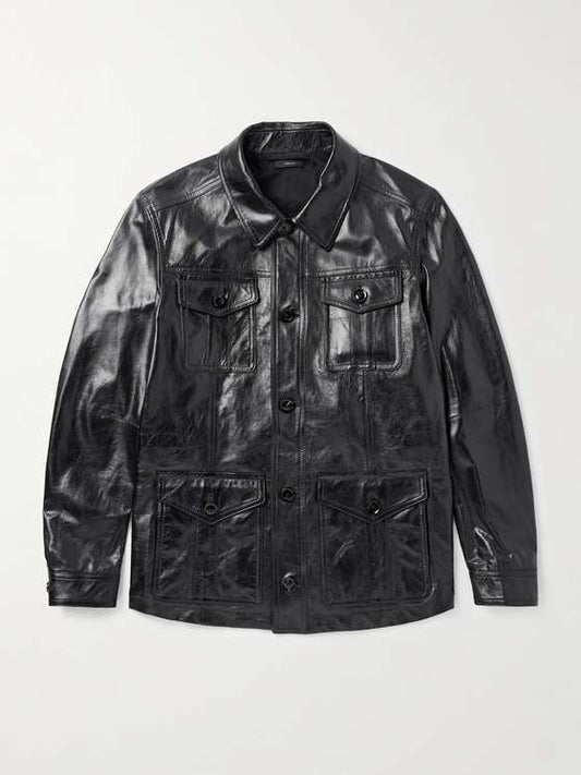 TEXTURED Men Leather Jacket