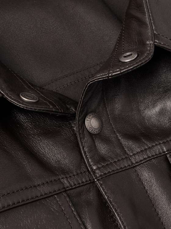 TOFFOR Men Leather Jacket