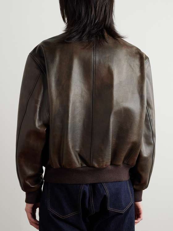 TEDDY Men Leather Bomber Jacket
