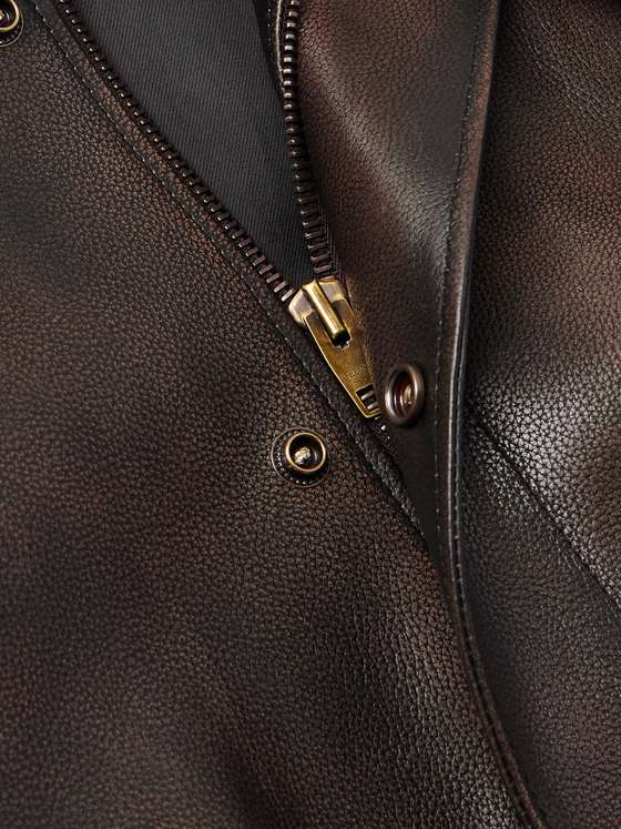 TEDDY Men Leather Bomber Jacket