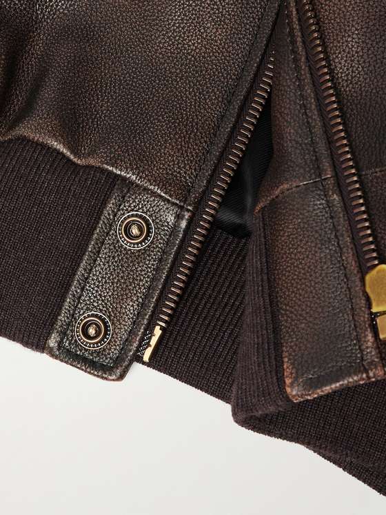 TEDDY Men Leather Bomber Jacket
