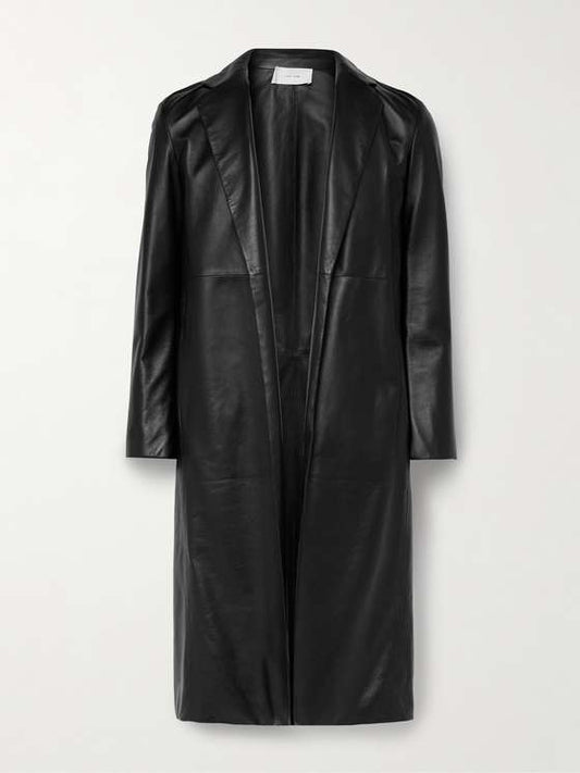 ALCAPONE Men Long Leather Coat