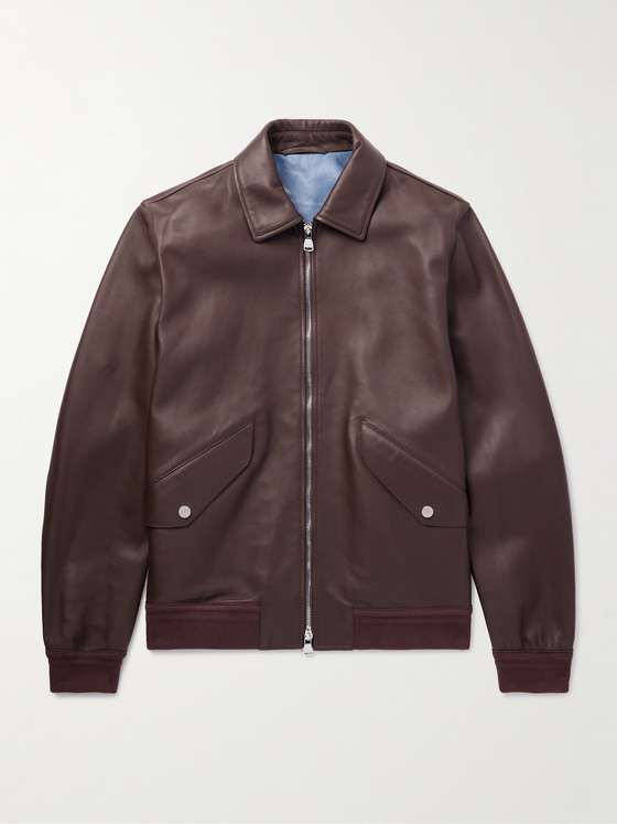 AMBERG Men Leather Jacket