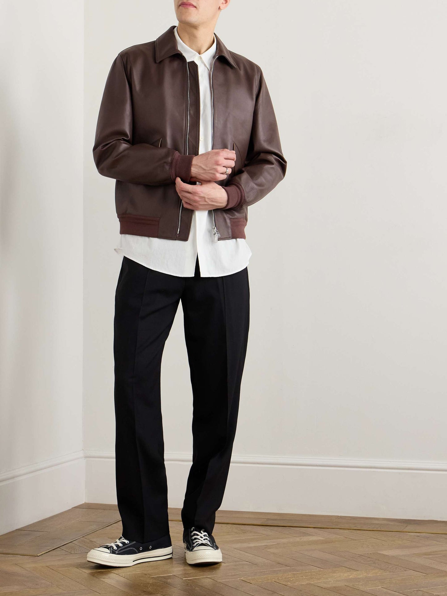AMBERG Men Leather Jacket