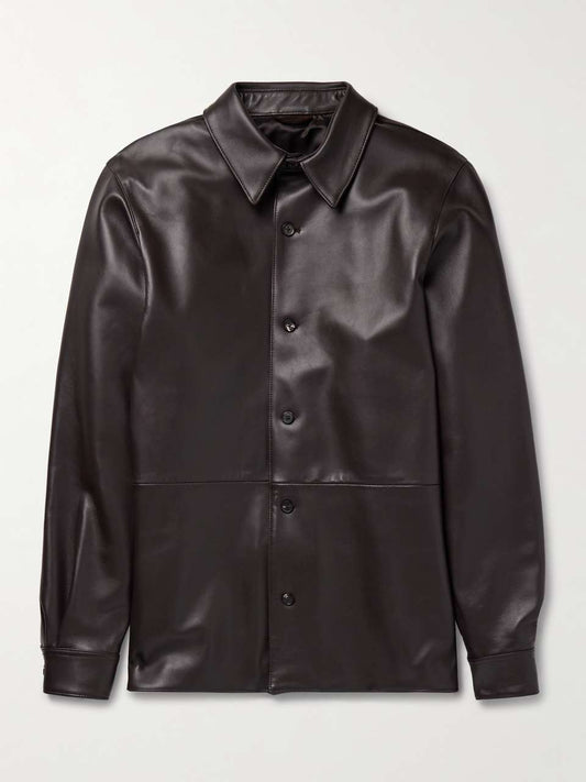 ALTONA Men Brown Leather Jacket